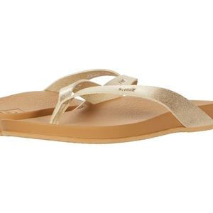 REEF cushion court tan/champagne sandals flip flops womens size 5